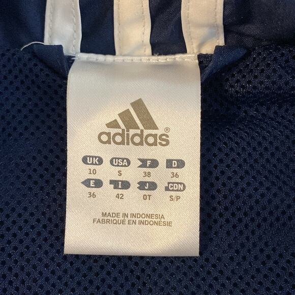 Adidas Navy and White Full Zip Windbreaker Size Small - Picture 3 of 6